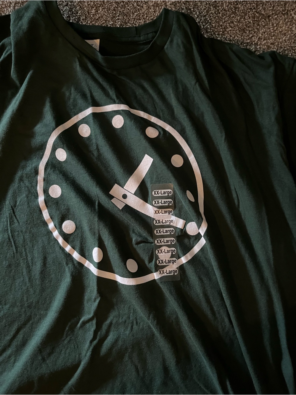 Dark Green Cubs Wrigley Field 1:20 clock Graphic Tee size 2xl